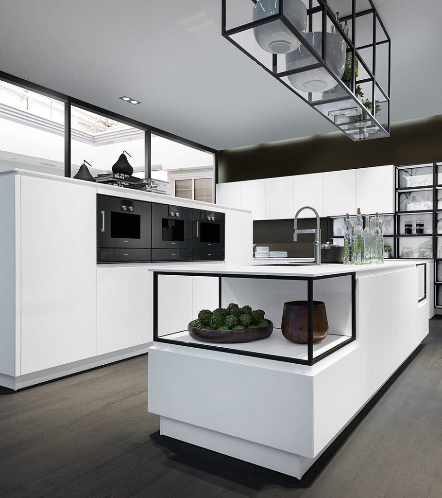 White and black contemporary kitchen design by Pronorm