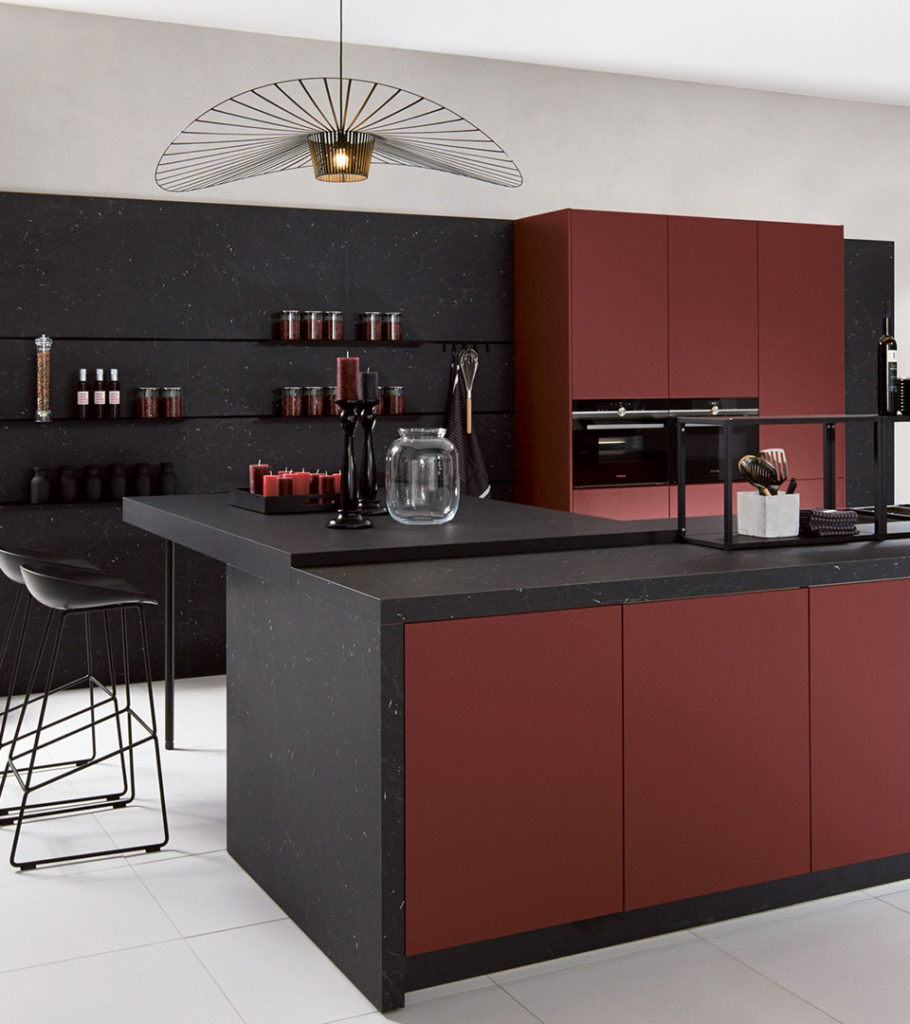 Pronorm red and black kitchen design